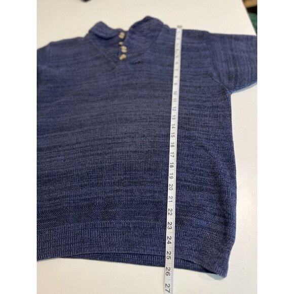 Vintage Northern Isles Sweater Men’s M Knit Blue Collared Preppy Academia Dad - Picture 5 of 6
